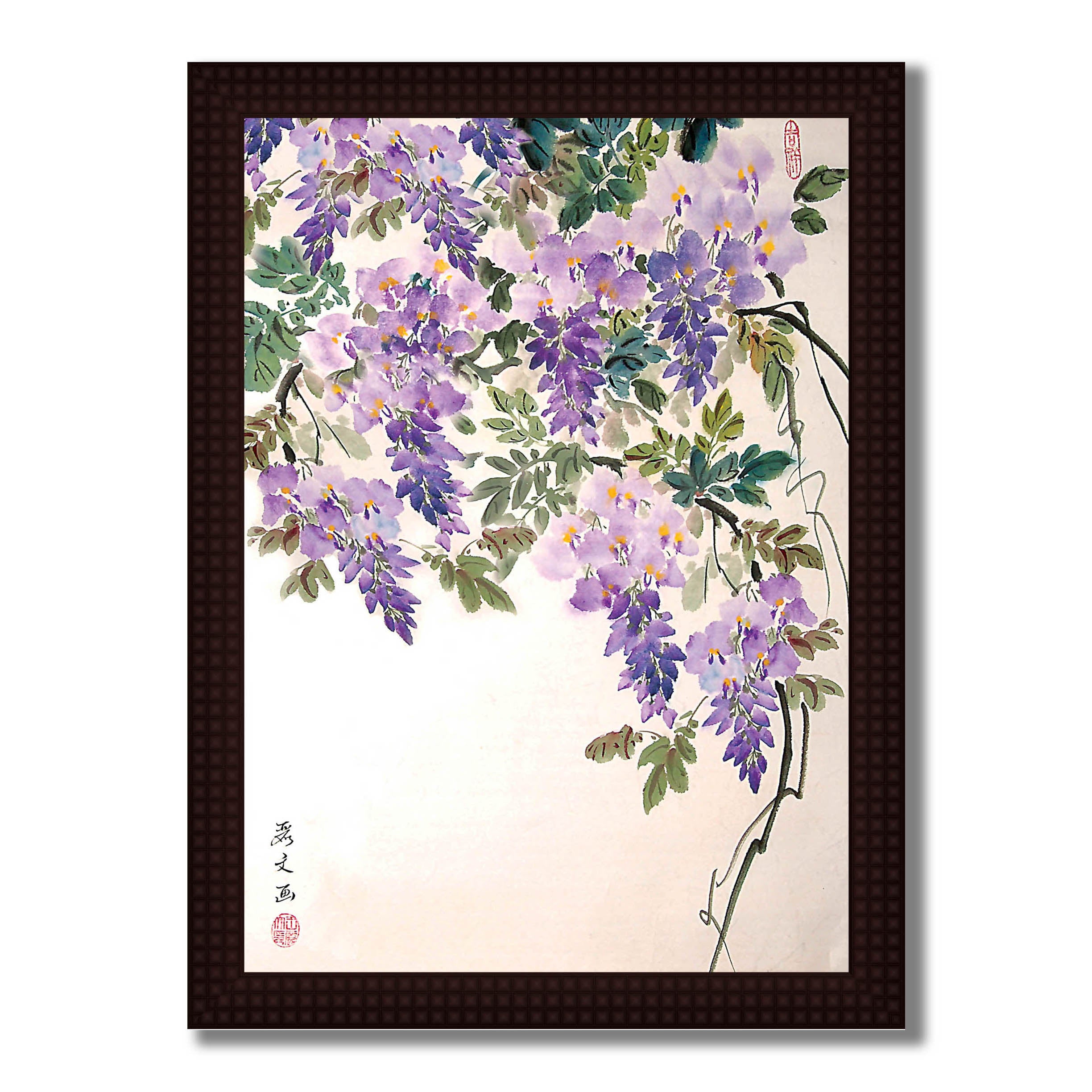 Wisteria Blooms- Canvas Painting - Framed