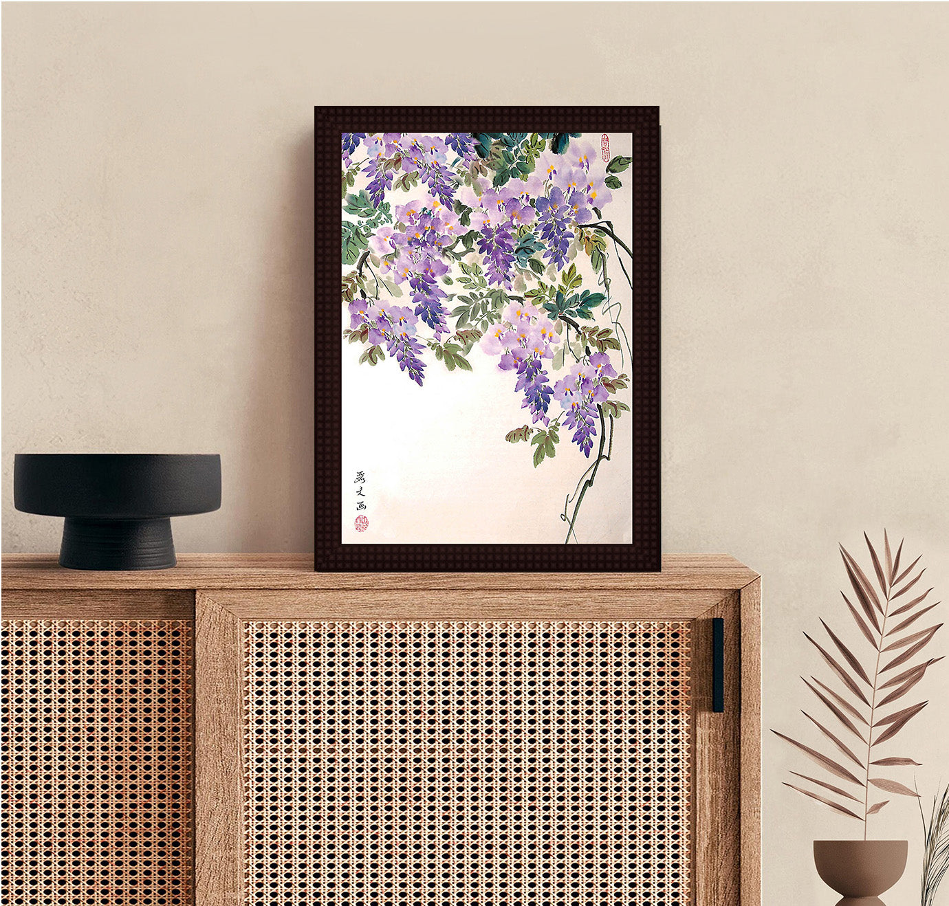 Wisteria Blooms- Canvas Painting - Framed