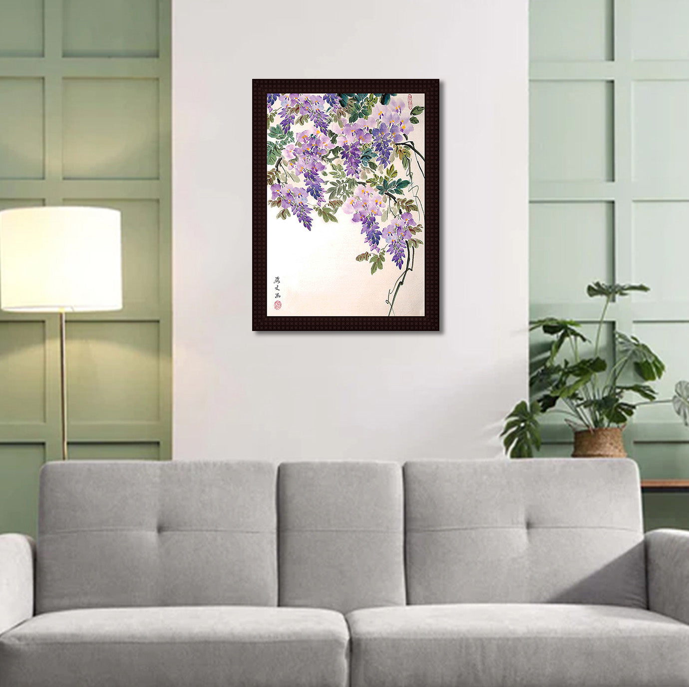 Wisteria Blooms- Canvas Painting - Framed