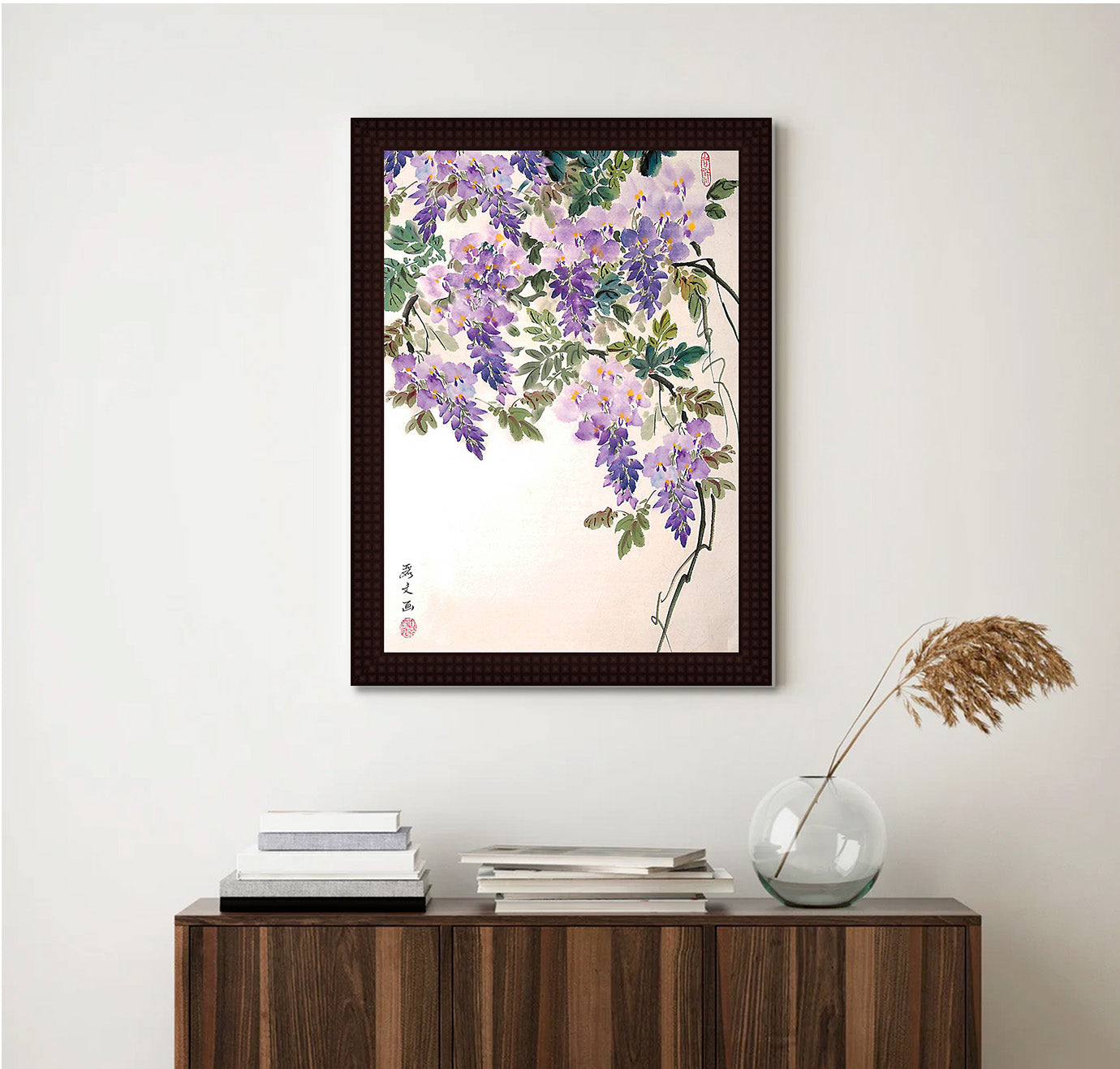 Wisteria Blooms- Canvas Painting - Framed