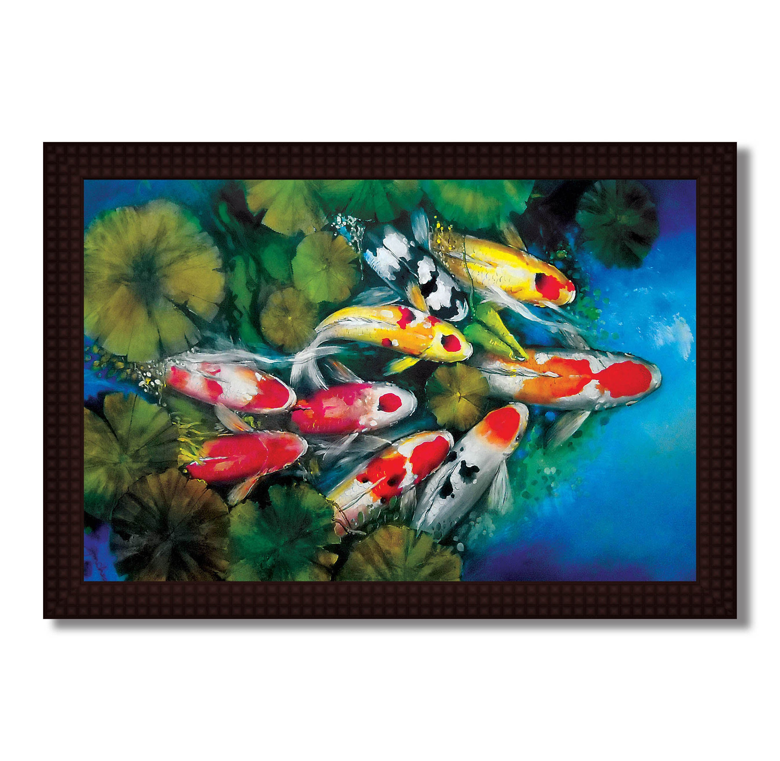 Colourful Fishes- Canvas Painting - Framed