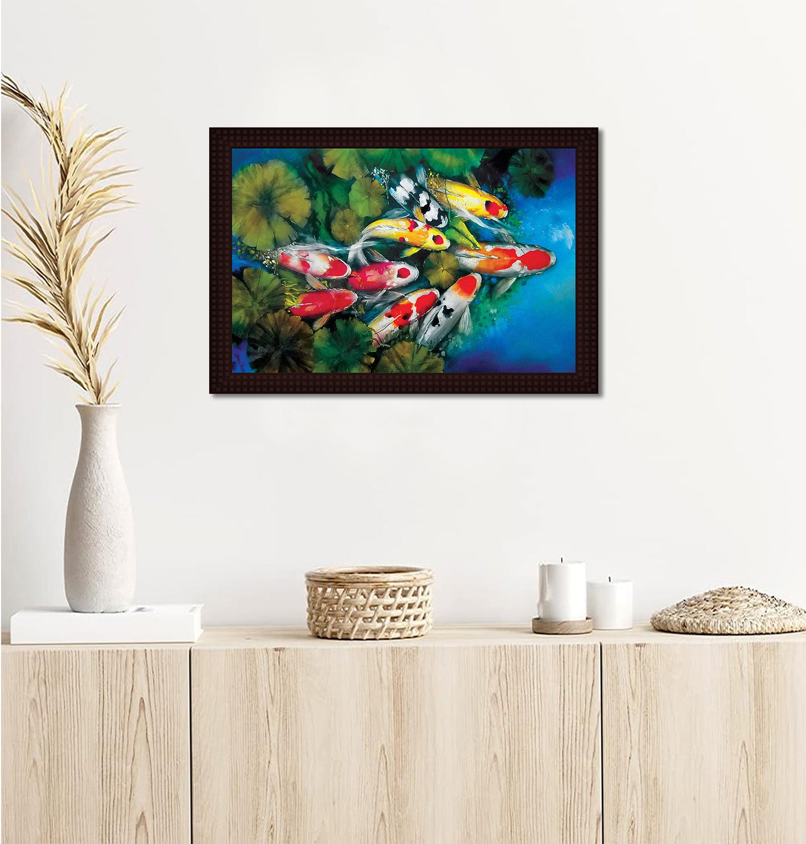 Colourful Fishes- Canvas Painting - Framed