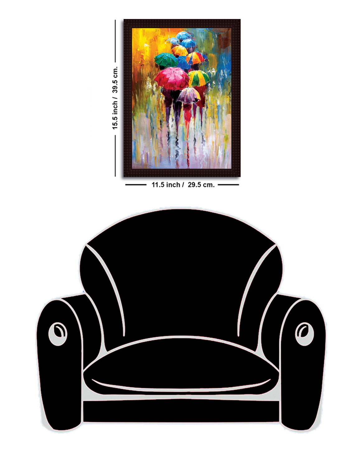 Abstract Umbrella- Canvas Painting - Framed