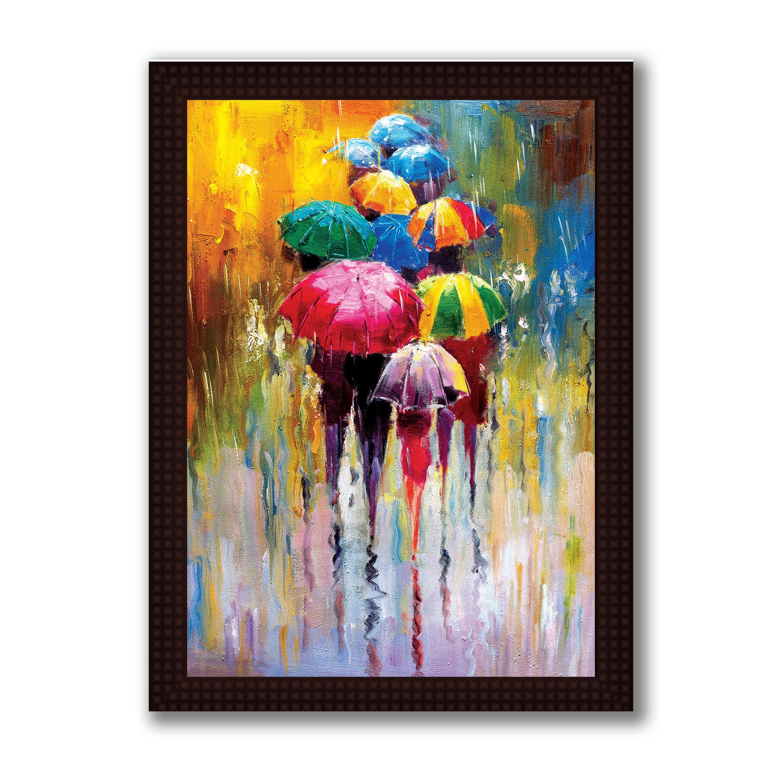 Abstract Umbrella- Canvas Painting - Framed