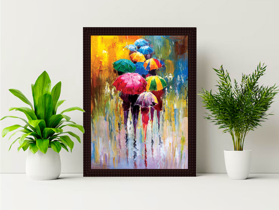 Abstract Umbrella- Canvas Painting - Framed