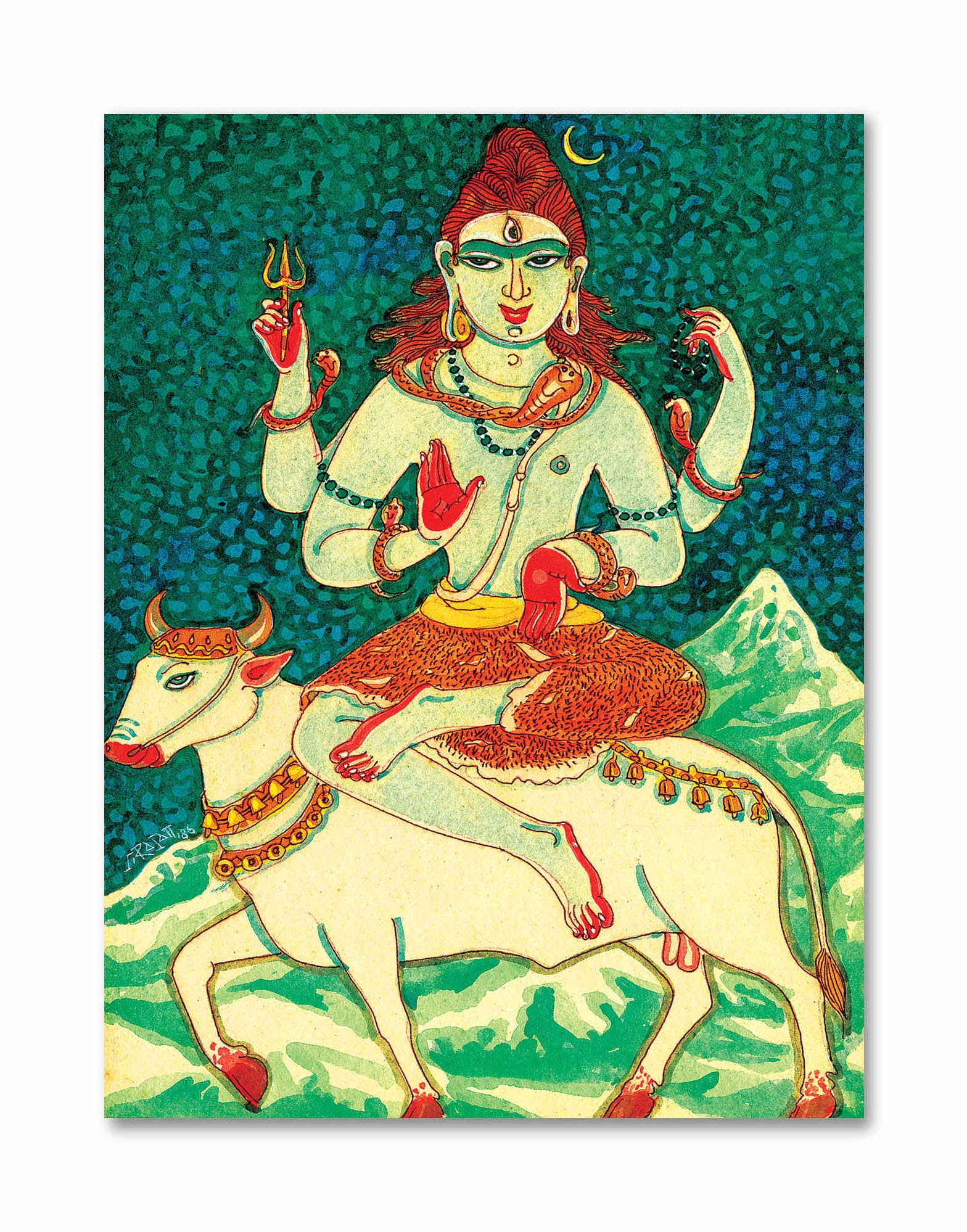 Anantadrishti Shiv Of Infinite Vision - Unframed Canvas Painting