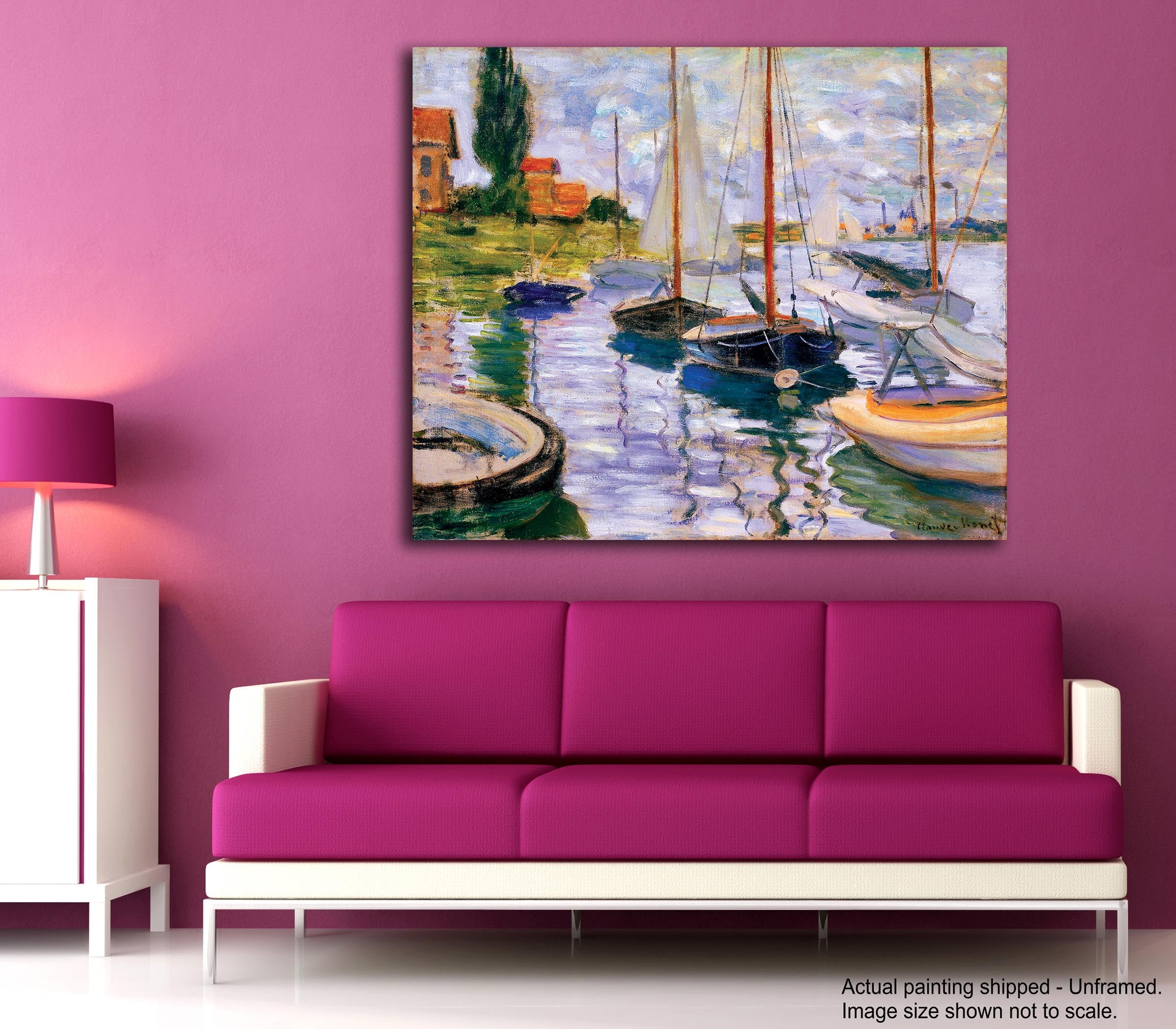 Voiliers sur la Seine - Unframed Canvas Painting