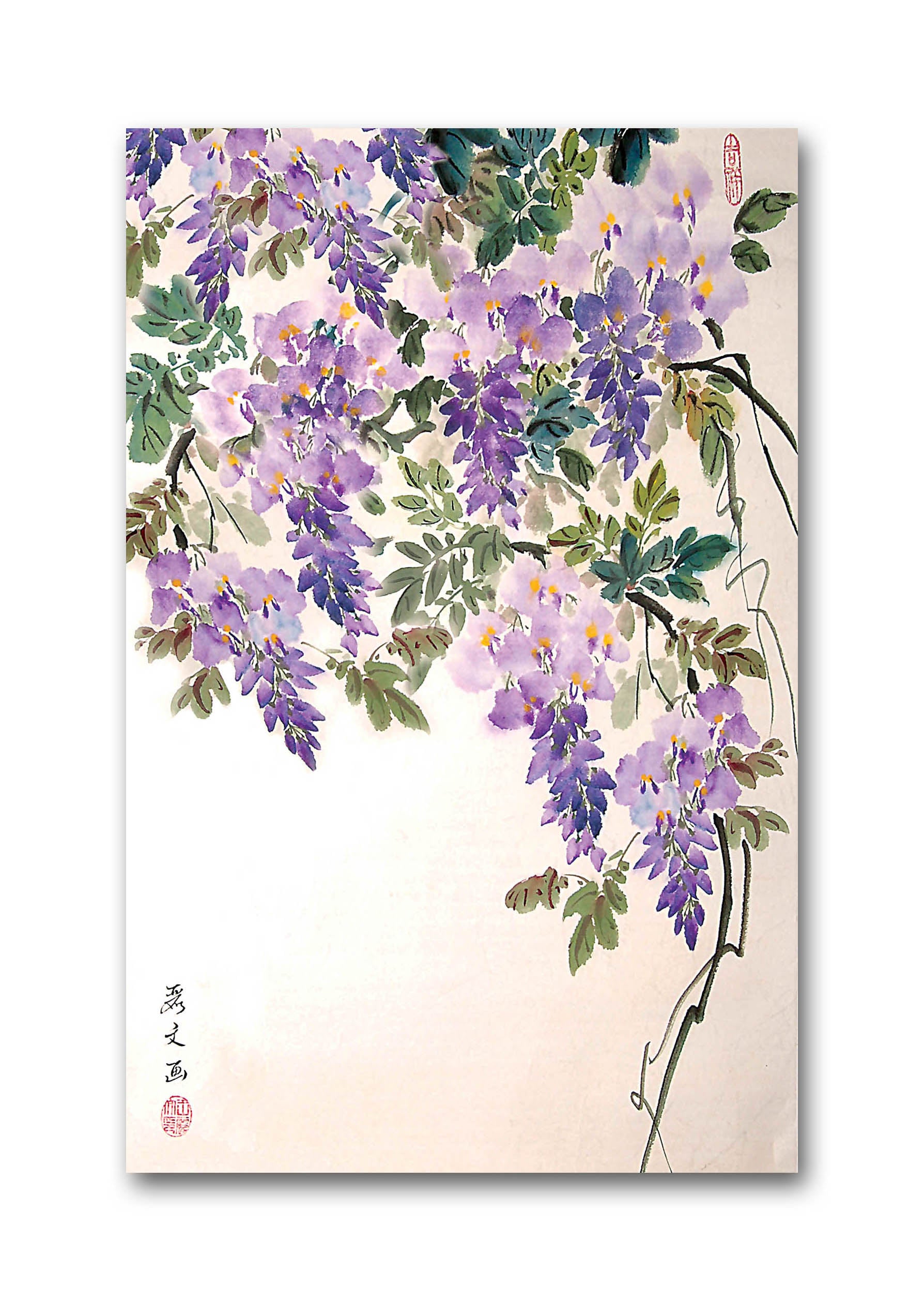 Wisteria blooms - Unframed Canvas Painting