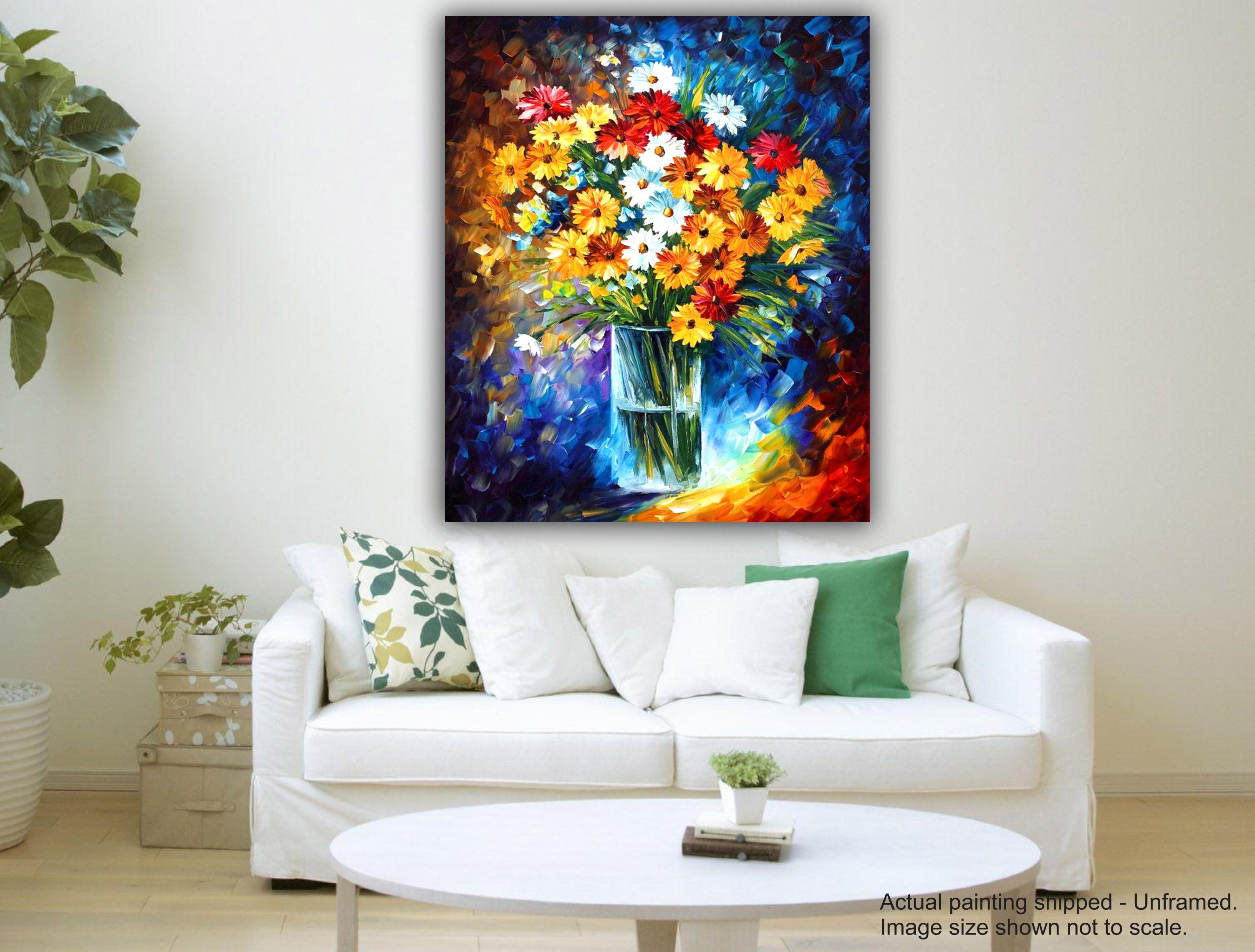 Flowers in a Vase - Unframed Canvas Painting