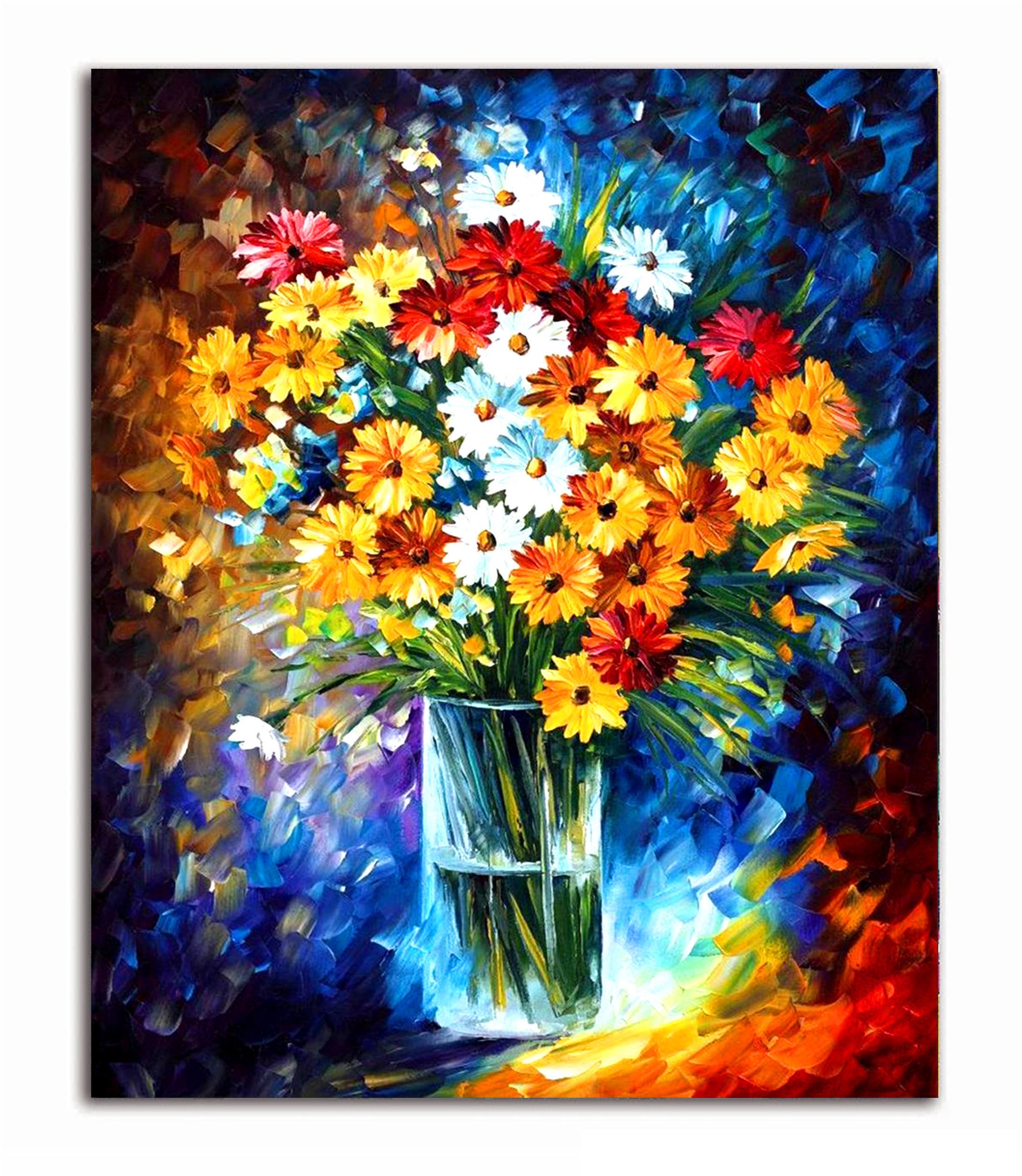 Flowers in a Vase - Unframed Canvas Painting