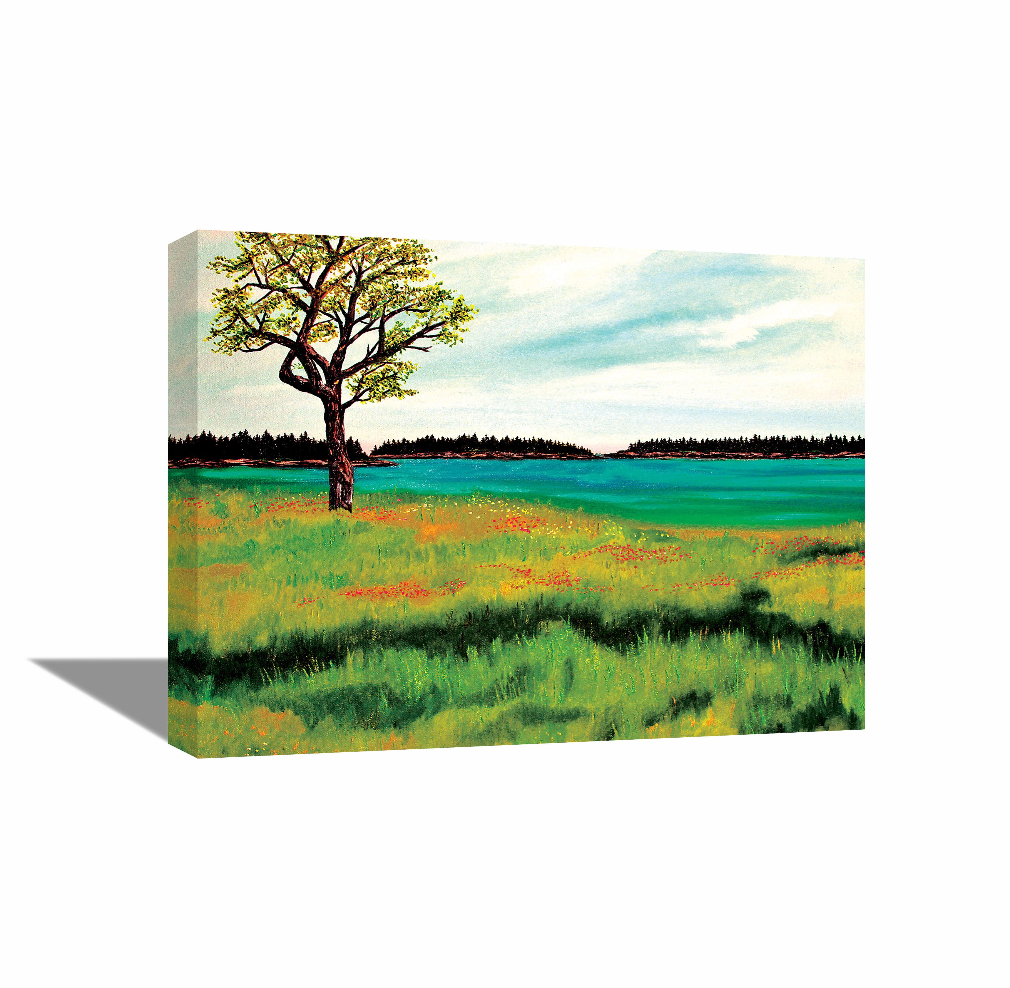 Green Field - Canvas Painting - Framed