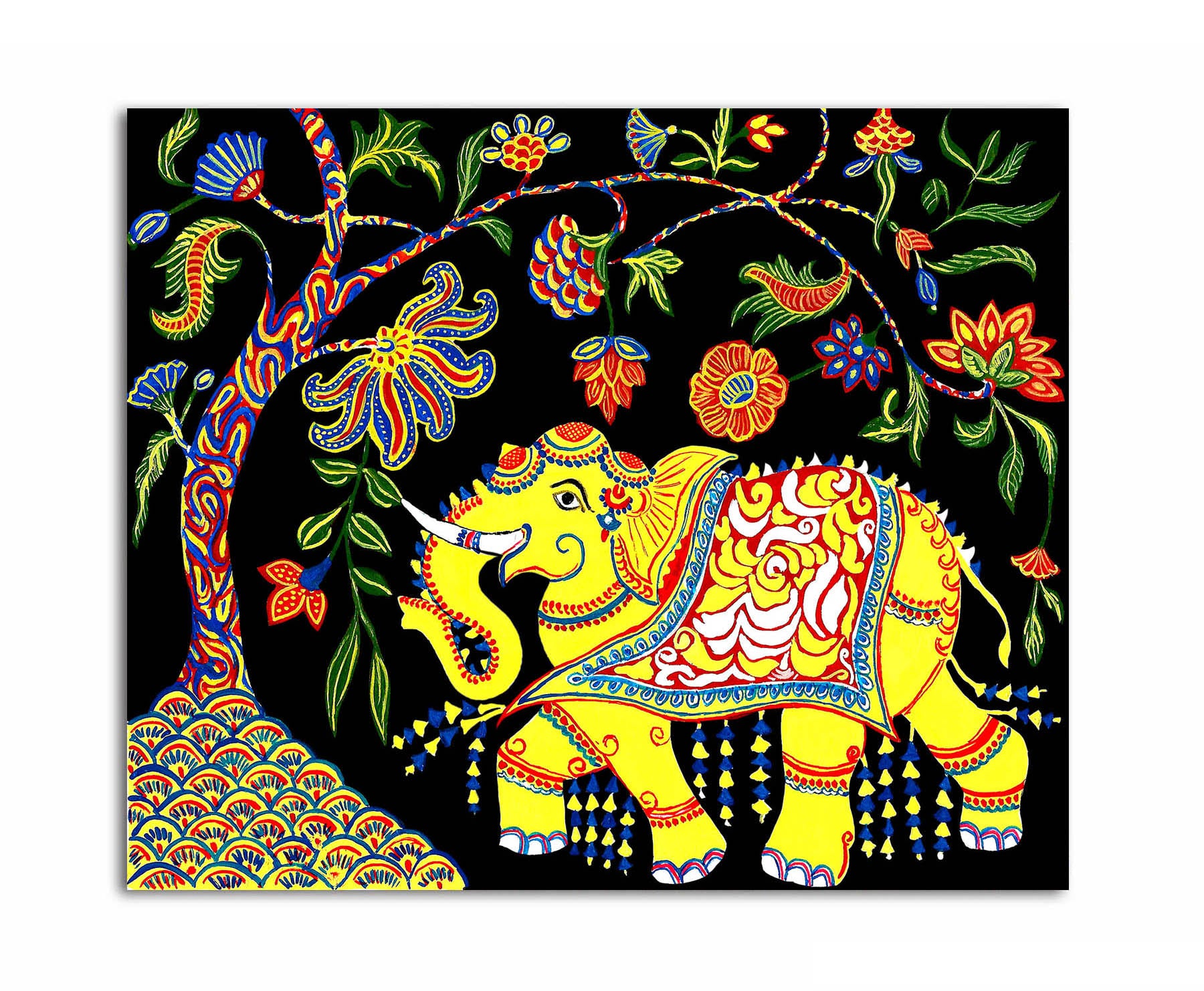 Colorful Elephant - Unframed Canvas Painting