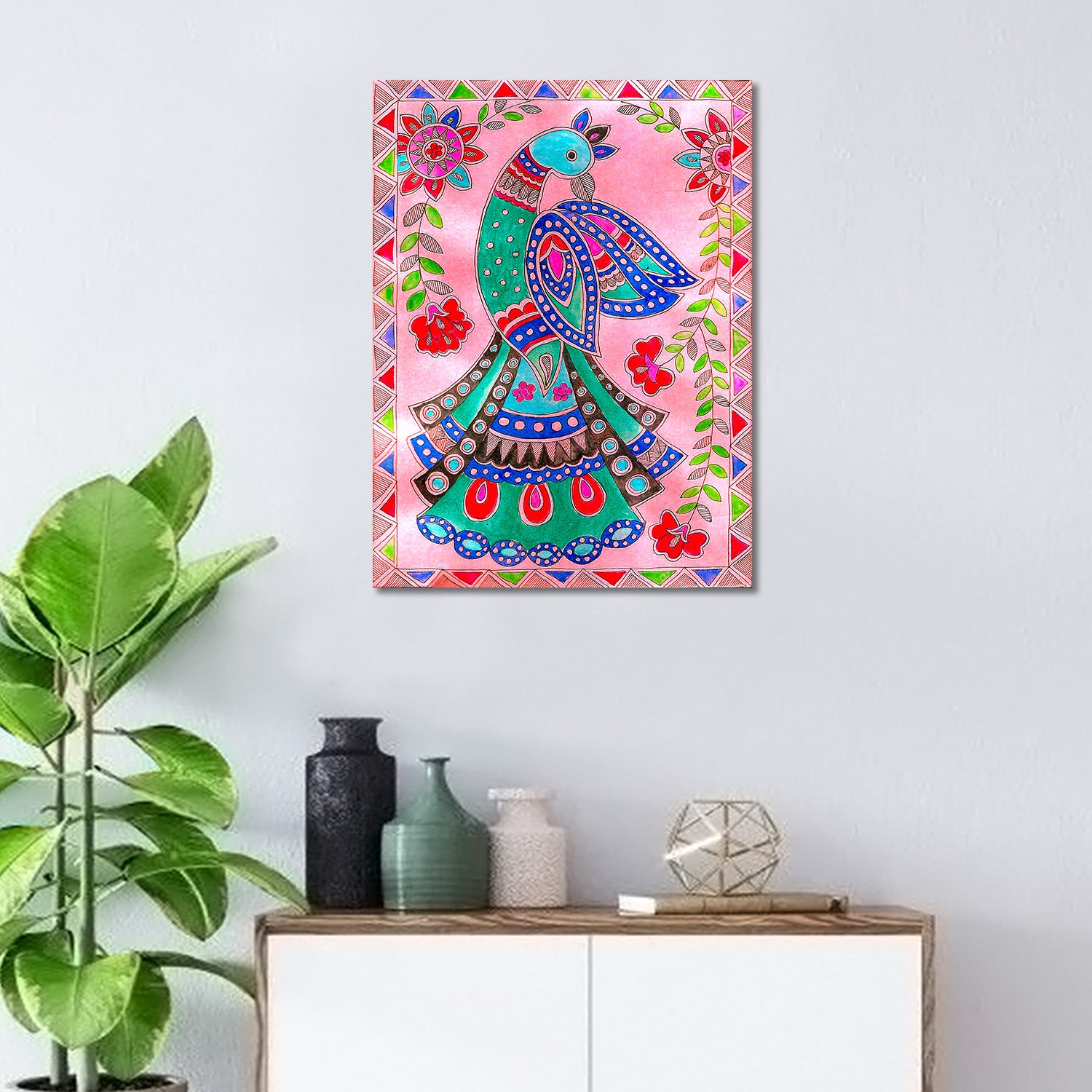 Colorufl Peacock - Unframed Canvas Painting