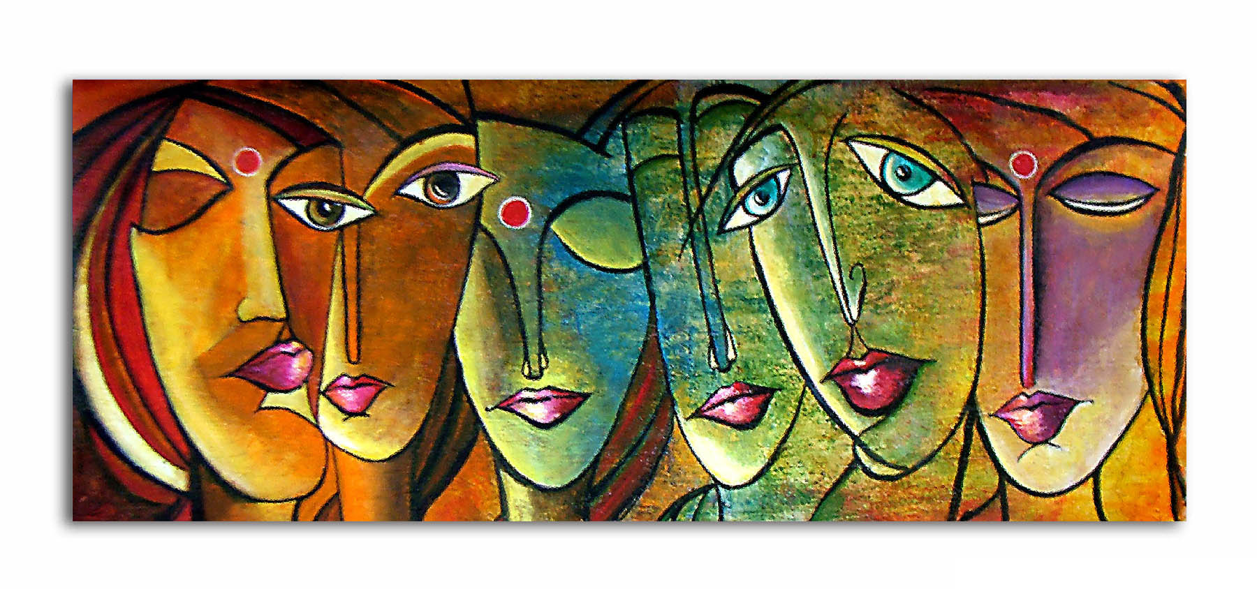 Faces of Life - Unframed Canvas Painting