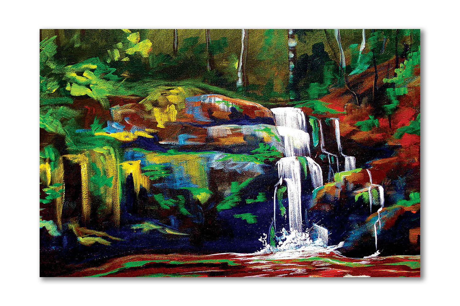 Gorgeous Waterfall - Unframed Canvas Painting