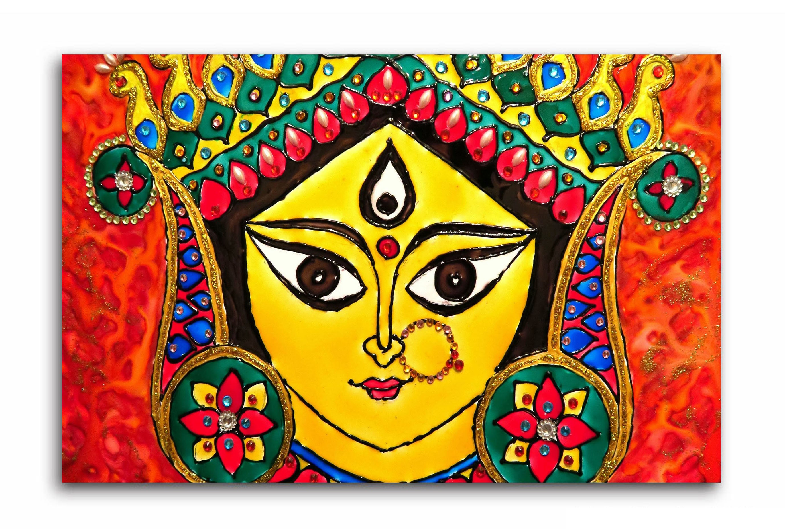 KARTIK Digital Print Maa Durga 5 Panel Wall Decor Wall Art Wooden Painting  Wallpapers for Home, Office & Gift(30 x 17.5 Inches) : Amazon.in: Home &  Kitchen